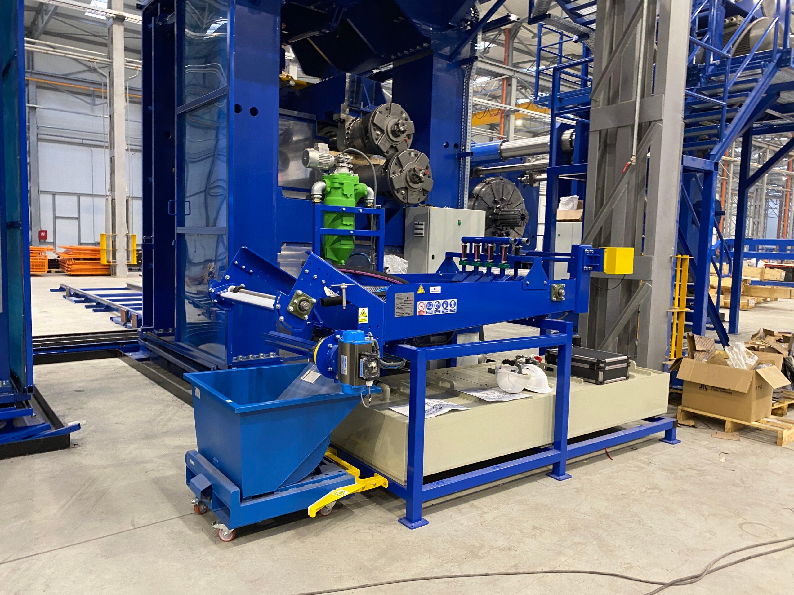 System filtracji cieczy chłodzącej przy produkcji felg stalowych